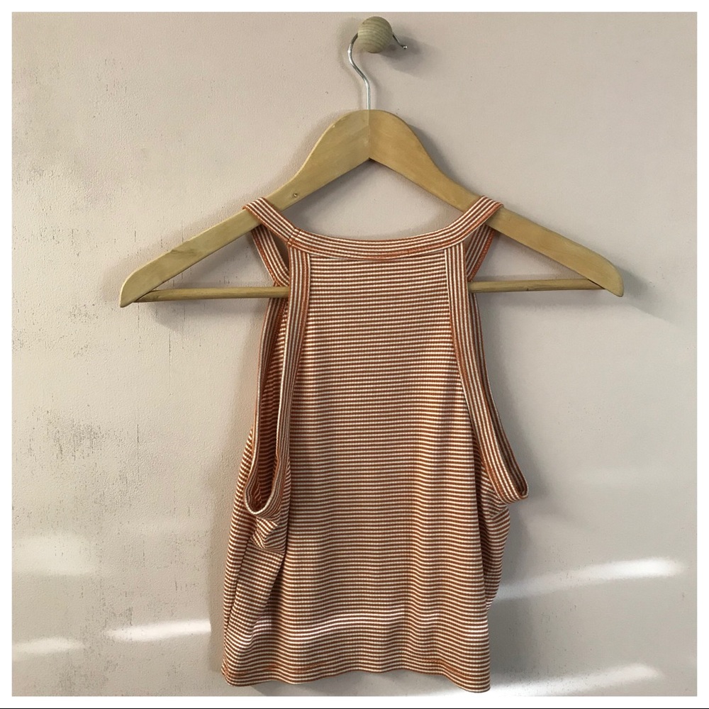‼️SOLD‼️Rust Striped Ribbed Crop Top - Picture 2 of 4